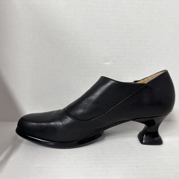 John Fluevog Women's Heeled Shoes Sz 8 Black Leather Mary Jane Mid Heel Designer - Picture 6 of 10